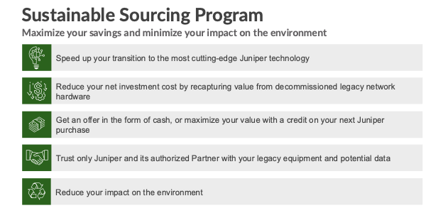 Sustainable Sourcing Program benefits overview table