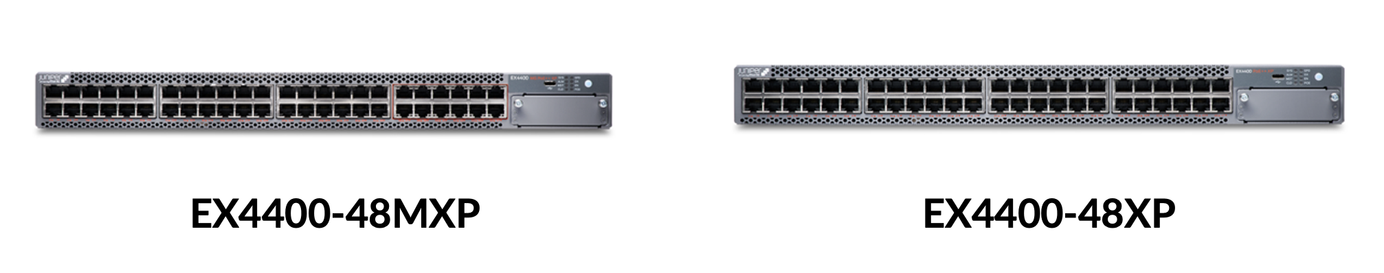 Front view of the EX4400-48XP and EX4400-48MXP switch